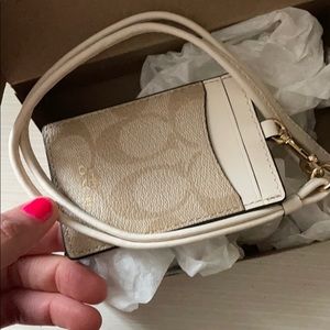 Coach Id Lanyard In Signature Canvas